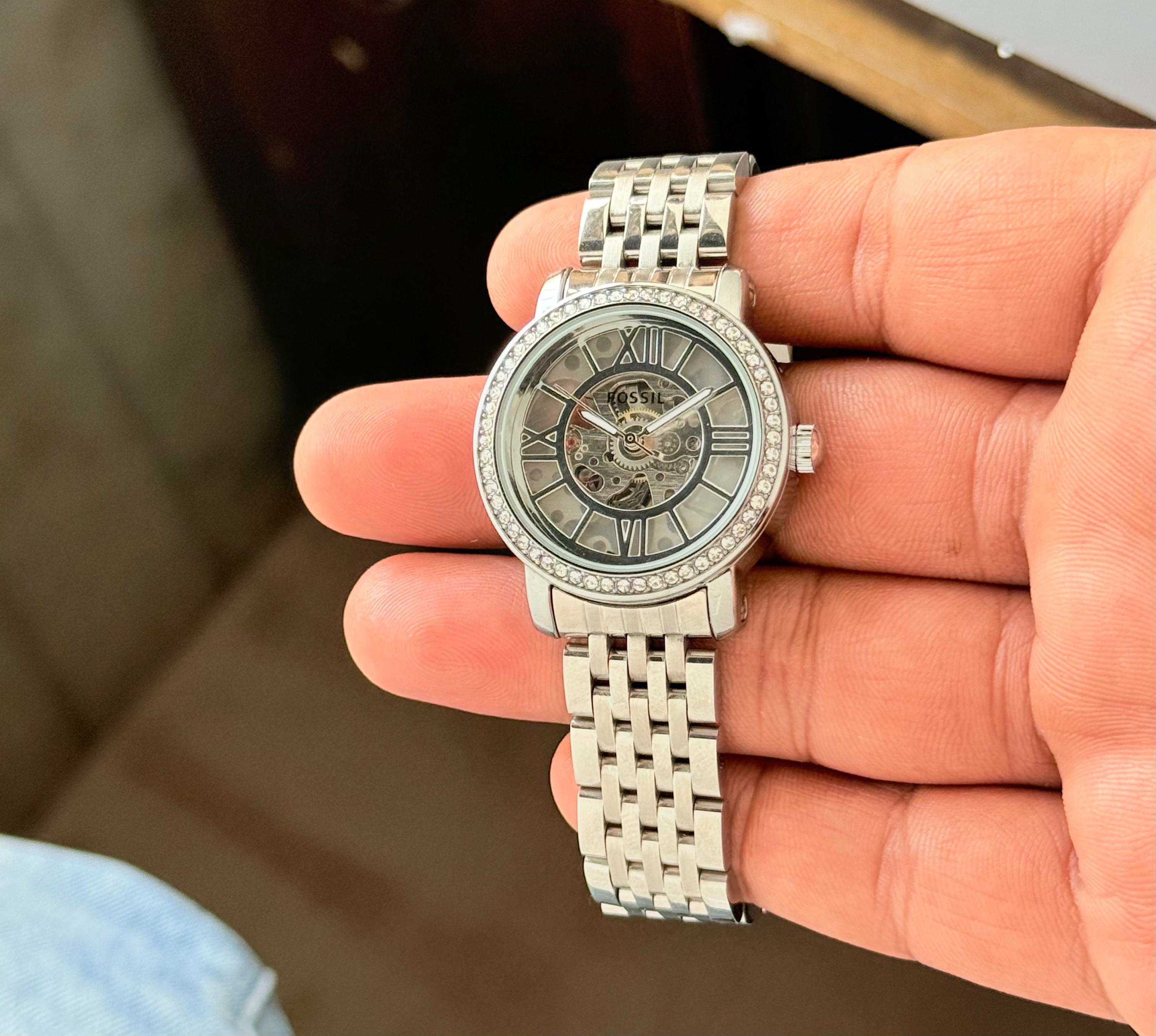 Fossil Curiosity Women's Skeleton First Copy Watches