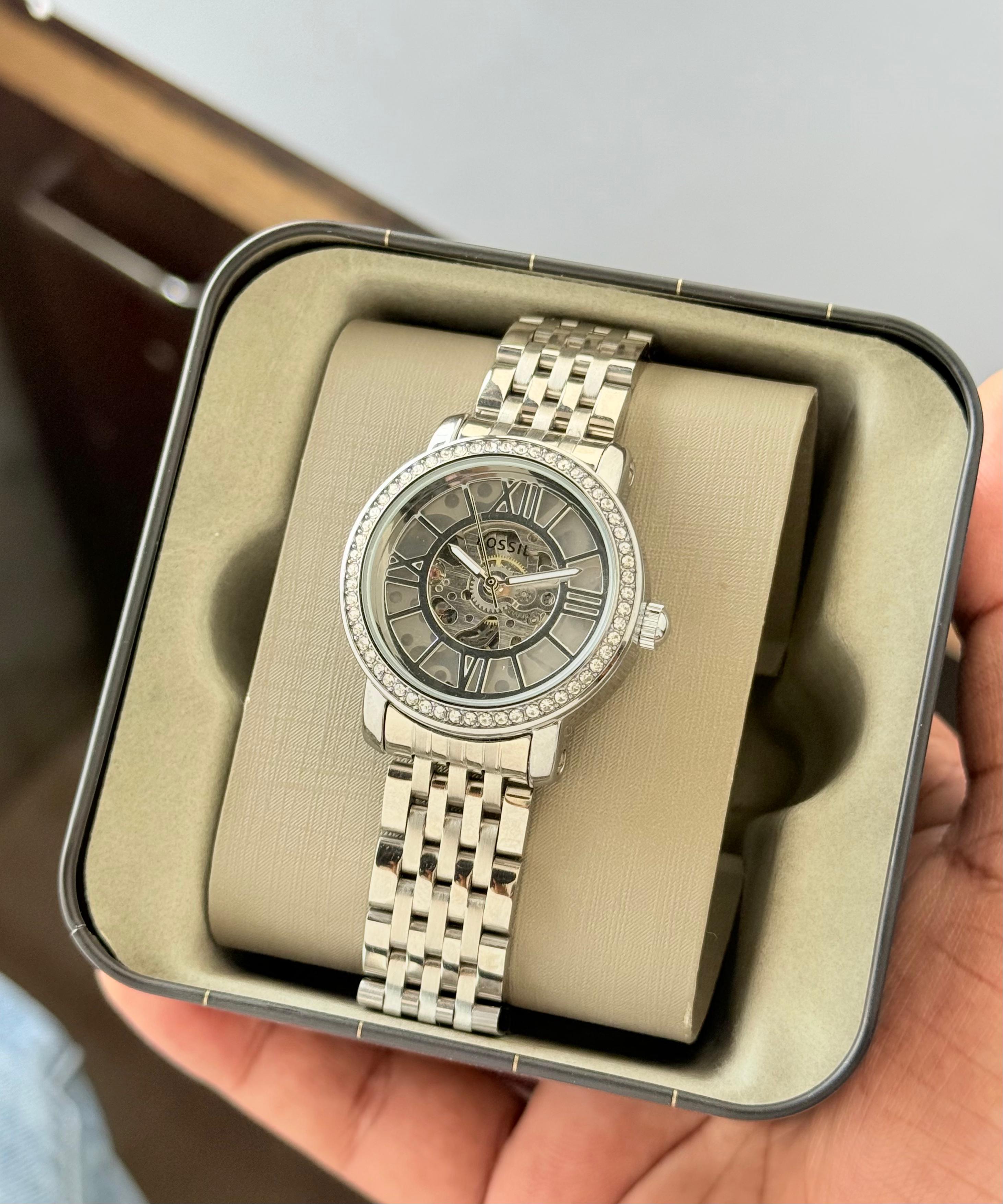 Fossil Curiosity Women's Skeleton First Copy Watches