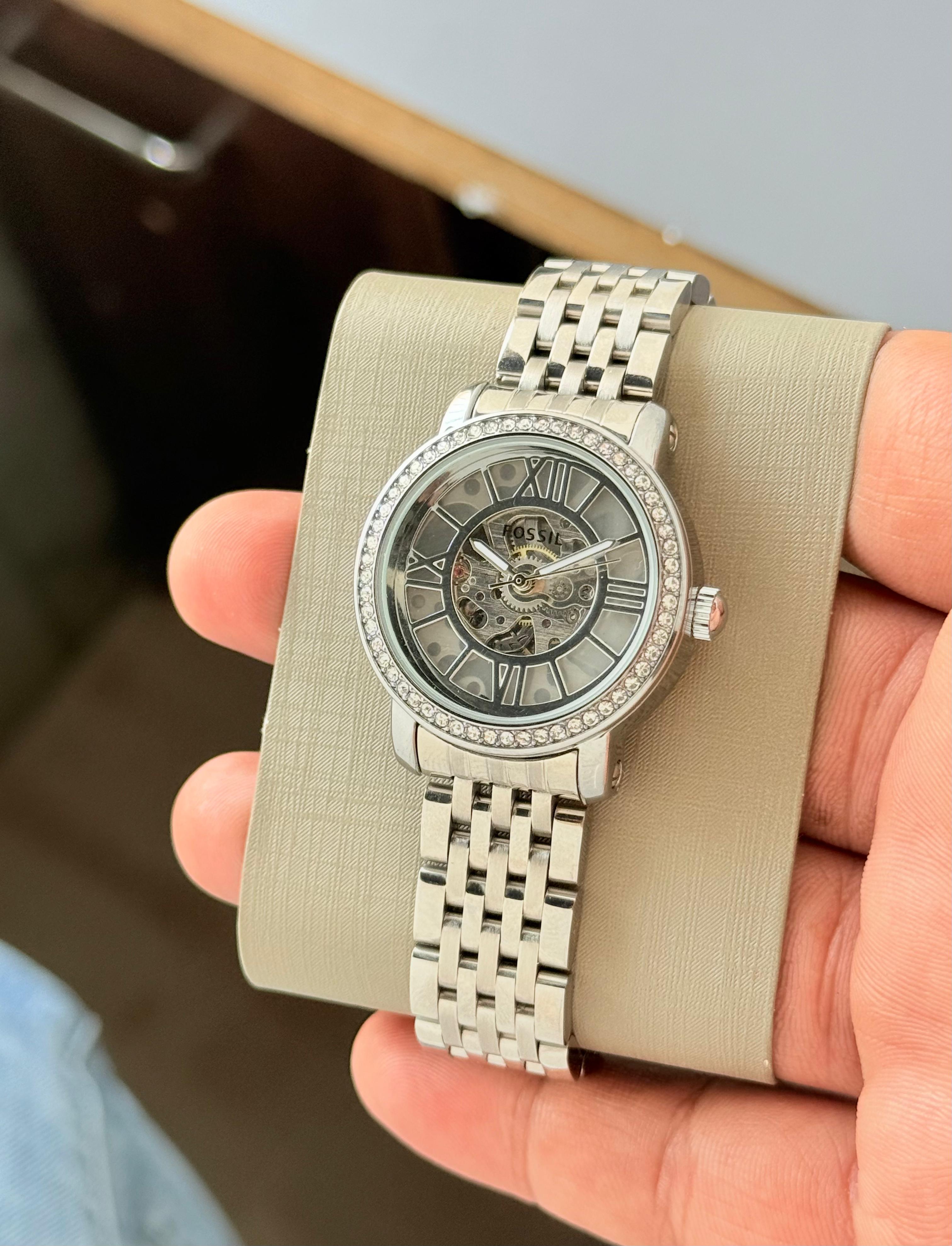 Fossil Curiosity Women's Skeleton First Copy Watches