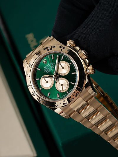 Rolex Cosmogrpahs Daytona John Mayer Gold Green First Copy Watch