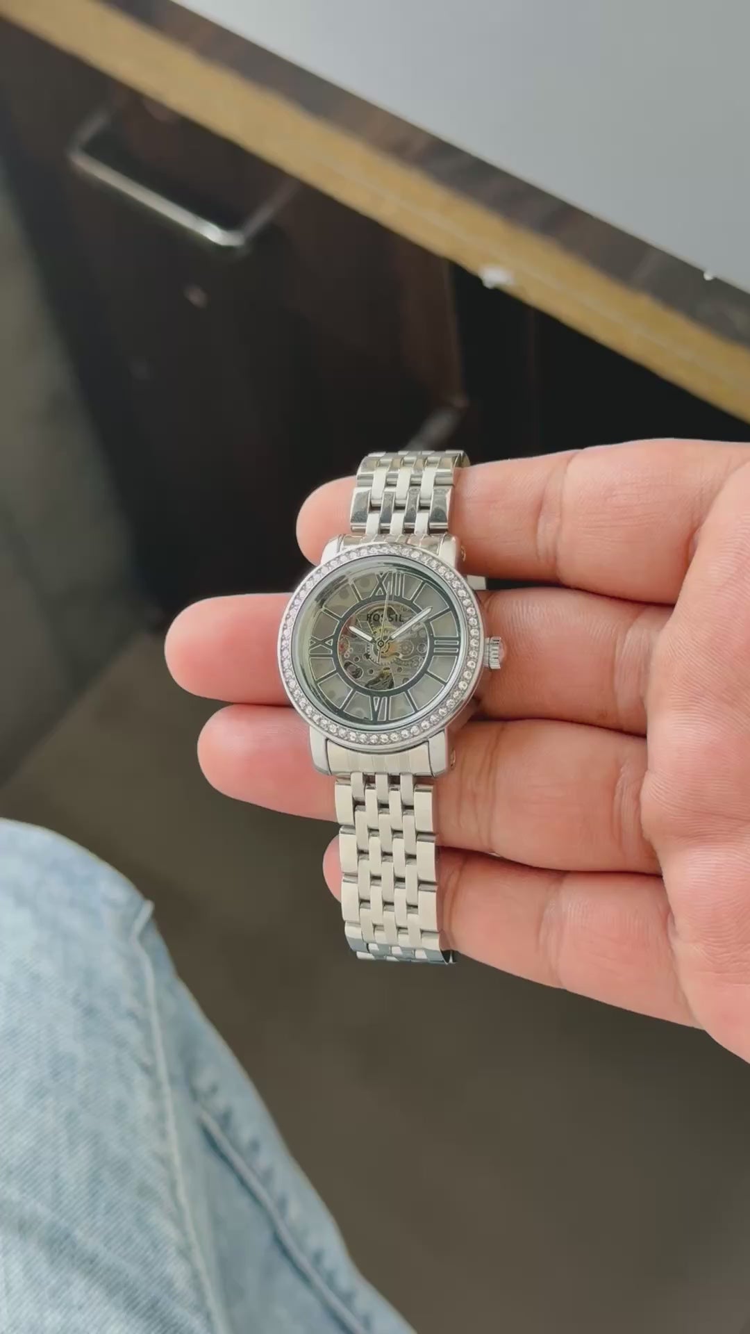 Fossil Curiosity Women's Skeleton First Copy Watches